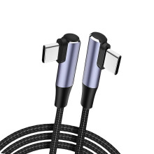 Ergonomic 90 Degree Angled Braided Type C Cable Supports-50cm