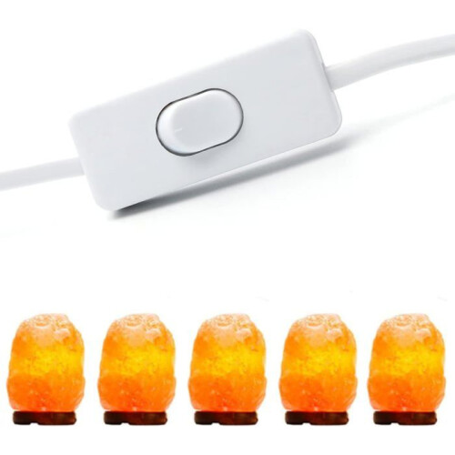Cabo para lâmpada de sal com interruptor - E14 - 1,8 m - Soquete para lâmpada de sal, Branco 1