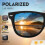 Polarized sunglasses with UV400 protection, rectangular, retro, black, unisex, classic, ultralight 2