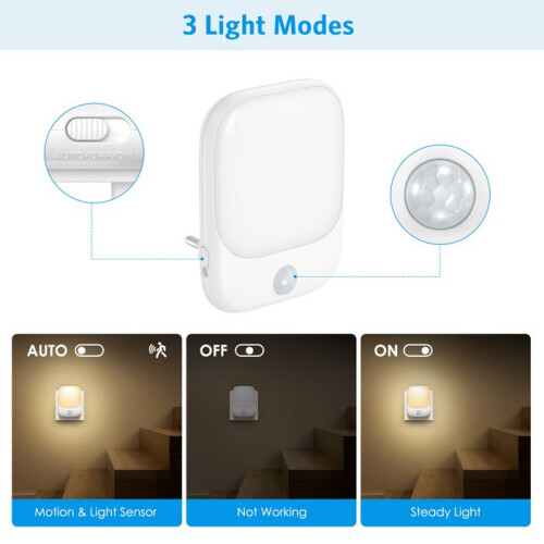 Night light - ORIA - Pack of 2 - 20LM - 3 lighting modes - Automatic shut-off 2