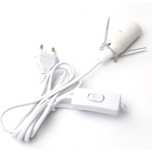 Salt lamp cable with switch - E14 - 1.8 m - Salt lamp socket, White 2