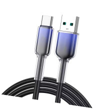 120W snellaadtype C-kabel met-USBTC Zwart