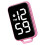 Keyring Watch Large Screen Easy To Read Night Light-Rose pink 1