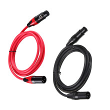 3-poliges XLR-Mikrofonkabel für-Schwarz und Rot 2 Meter