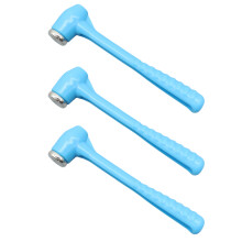Miniatuur blauwe hamer met zachte rubberen en metalen basis