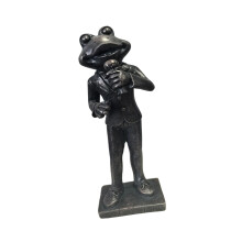 Antieke hars dierlijke muzikant standbeelden miniatuur-Zingen