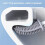 Set di 2 scopini per WC in silicone con supporto per il bagno, scopini per WC con supporto e base 4