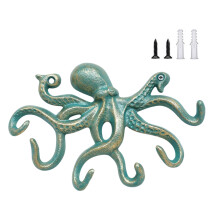 Retro Inspires Octopussen Vormige Ijzeren Muurhaak-Groente