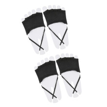 Women's Cotton Blend Toe Socks Nonslip Toe Separator-Black open