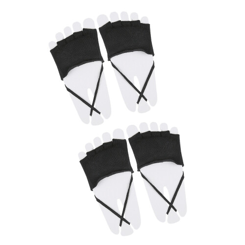 Women's Cotton Blend Toe Socks Nonslip Toe Separator-Black open