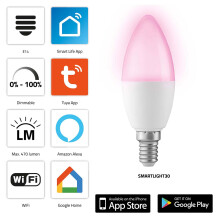 Intelligente WLAN-LED-Lampe, RGB, dimmbar, E14-Fassung