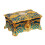 Elegante emaillierte Blumen-Schmuckschatulle mit-Blau 1