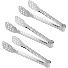Küchenzubehör für den täglichen Gebrauch, hitzebeständige Metallutensilien, 3-teiliges Servierzangen-Set aus Edelstahl, silberfarben