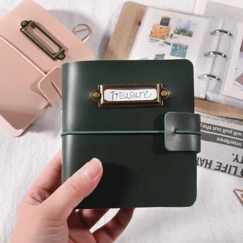 Premium PU Picture Keeper With Plastic Page And-Green 2