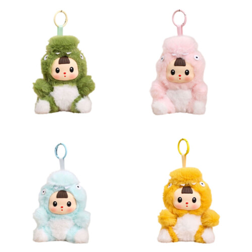 Playful Mini Dinosaur Keyring Soft Plush Touch Design-Pink 2