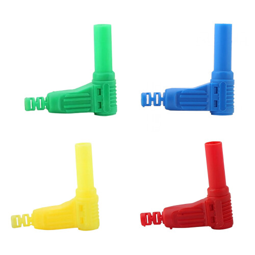 4Mm Right Angles Banana Plugs Connector Nylon Component-Yellow 1