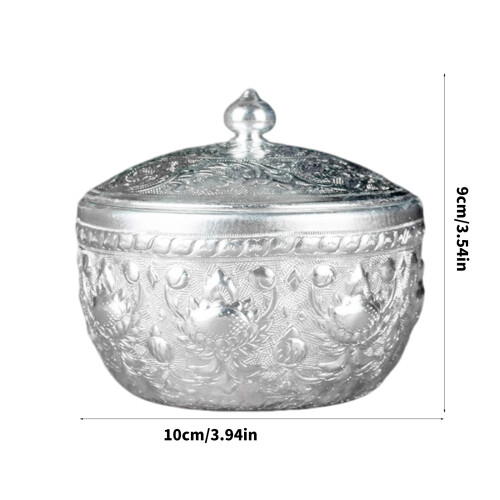 Thai Styles Silver Pewter Serving Dish For Tea Ice And Chilled 2