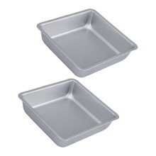 Durable Carbon Steel Square Baking Pan With Even Heat-silver