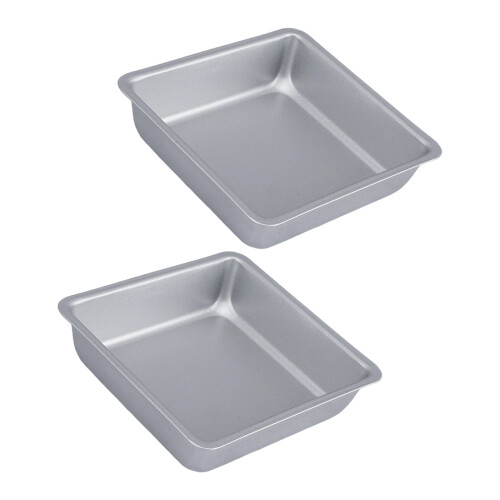 Durable Carbon Steel Square Baking Pan With Even Heat-silver