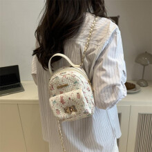 (white) 2025 New Fashion Sweet Print Large Capacity Travel Shoulder Bag for Women Chain Trendy Cute