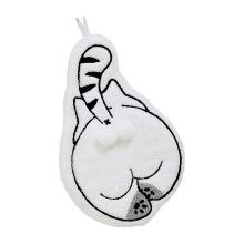 Les beaux chats de serviette de main de Microfibre forment-Blanc