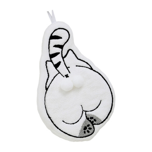 Les beaux chats de serviette de main de Microfibre forment-Blanc
