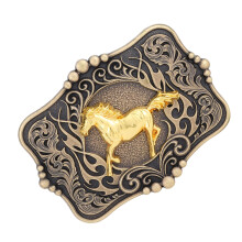 Punk Belt Buckles Metal Replacement for-ancient green horse