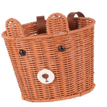 Boys Girls Bicycles Basket Adjustable Plastic Woven-brown bear