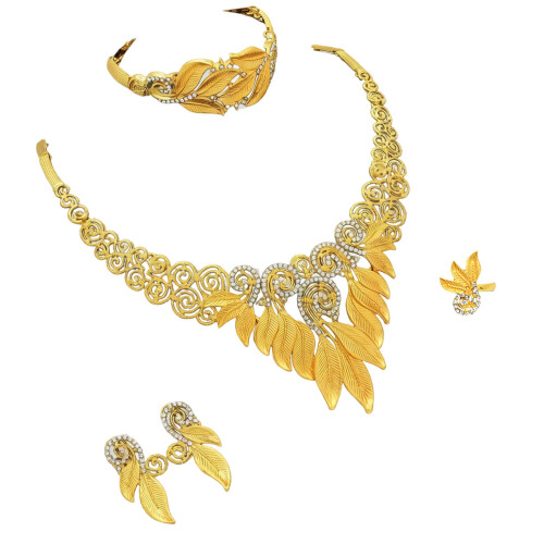 Ensemble de bijoux de mariage scintillants, collier-Article 6