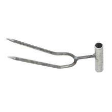Professionele ijzeren graafvork handcultivator 2 tanden-1 pakje