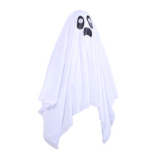 Geister-Kostüm-Poncho, Weißes Nylon, Größe S