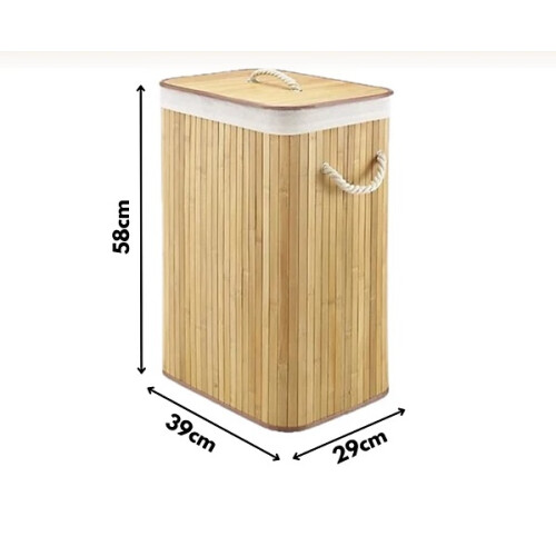 Collapsible Bamboo Laundry Basket Foldable Hamper 2