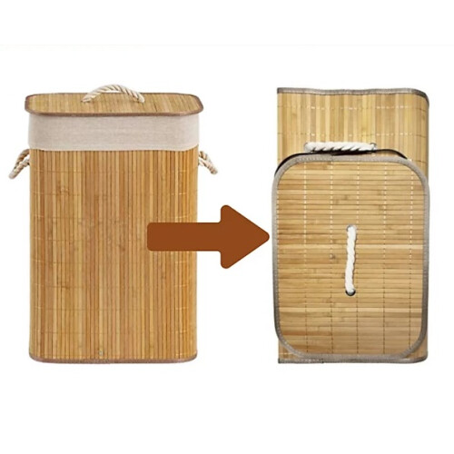 Collapsible Bamboo Laundry Basket Foldable Hamper 1