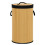 Collapsible Round Bamboo Laundry Basket Lid Hamper 1