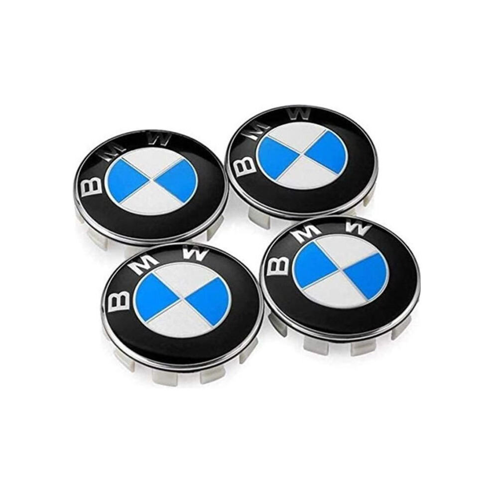 4Pcs Bmw Logo 68Mm Wheel Center Hub Cap Rim Emblem Rim Badge Blue/White 6083684947698