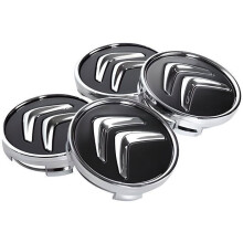 4 x Schwarze 60-mm-Radnabenkappen mit Citroën-Emblem und Logo