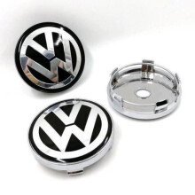 juxinchang – Satz mit 4 modifizierten 60-mm-Radnabenkappen mit VW-Logo und Ziernähten für Volkswagen