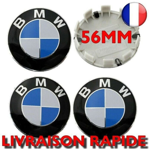 4x Κεντρικά καλύμματα τροχών για BMW, 56mm, Μπλε και Λευκό, Νέο FR