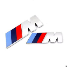 Έμβλημα - BMW - M - Σετ 2 τεμαχίων - 4,5cm x 1,5cm - Μαύρο - Μεταλλικό με ισχυρή κόλλα