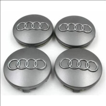 4 x silberne 60-mm-Audi-Radnabenkappen mit Emblem 4M0 601 170
