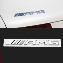 AMG Logo Heckklappenaufkleber Silbernes Emblem Abzeichen Aufkleber für Mercedes-Benz