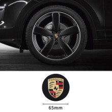 4 schwarze ABS-Radkappen 65 mm mit Logo für Porsche Macan