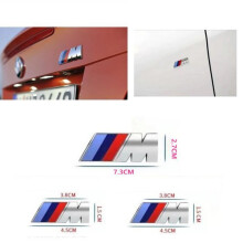 BMW ///M Seitenflügel-Emblemaufkleber – Silber – 45 mm x 15 mm – 73 mm x 26 mm
