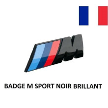 BMW M Sport Heckklappen-Logo-Emblem, glänzend schwarz, 73 mm, passend für 1er, 2er, 3er, 4er und 5er Reihe