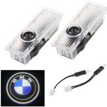 Teilgeoir Lógó LED Doras Carranna 4 phíosa do BMW, Solas Fáilte Carranna Lógó Welcome, Scáth Spirit