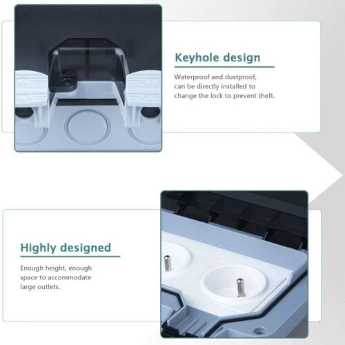 Waterproof Double Outdoor Electrical Socket IP66 Waterproof Wall Socket 16A 1