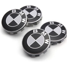 4 Ασπρόμαυρο λογότυπο BMW, καπάκι κεντρικού τροχού 56 mm, έμβλημα ζάντας, σήμα τροχού