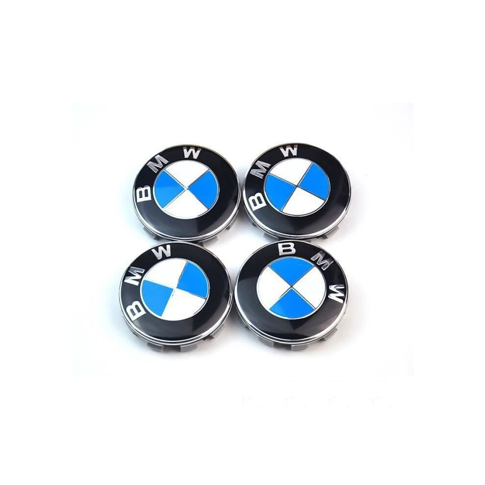 4Pcs Bmw Logo 68Mm Wheel Center Hub Cap Rim Emblem Rim Badge Blue/White 6083684947452