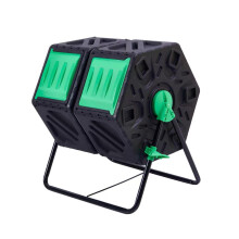 130L Composter Bin Dual Chamber Tumbler Waste Bin