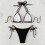 Women's Triangle String Bikini Set Sexy Tie Side Two-Purple L 2